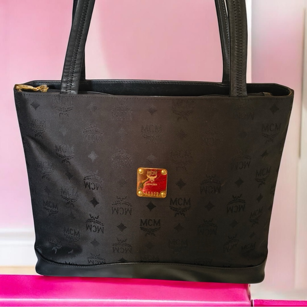 Mcm Black And Gold Tote Bag